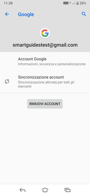 Seleziona Sincronizzazione account
