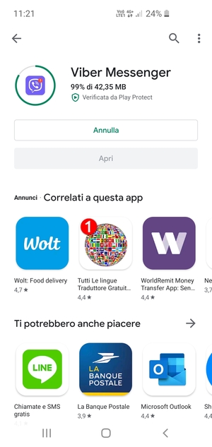 Attendi il completamento del processo di installazione