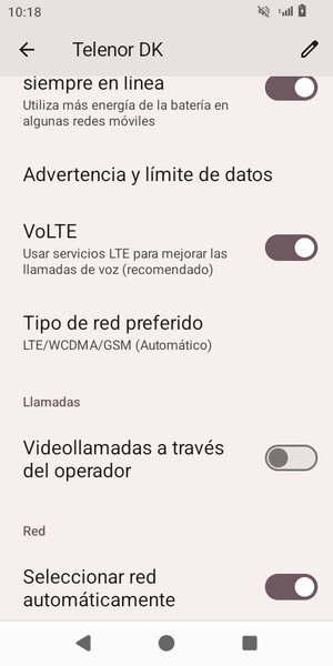 Para cambiar la red en caso de problemas de conectividad, desactive Seleccionar red automáticamente