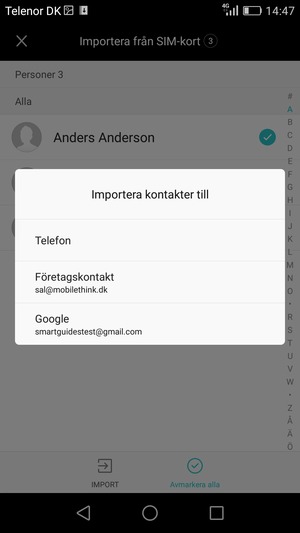 Tryck på ditt Google-konto