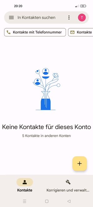 Wählen Sie Korrigieren und verwalten