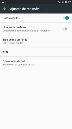 Seleccione Tipo de red preferida