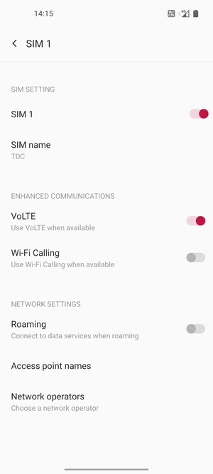 To change network if network problems occur, select Network operators