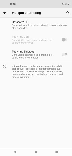 Seleziona Hotspot Wi-Fi