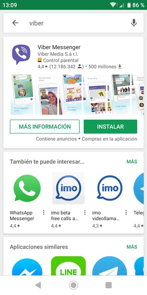 Seleccione la aplicación