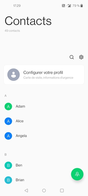 Sélectionnez le bouton Paramètres