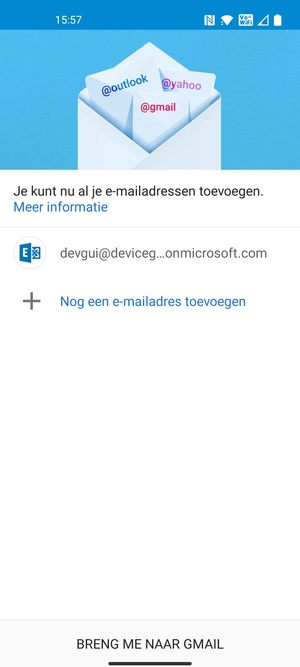 Selecteer BRENG ME NAAR GMAIL