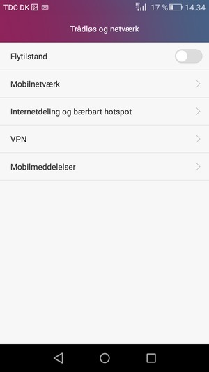 Vælg Mobilnetværk