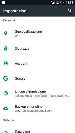 Scorri e seleziona Sicurezza