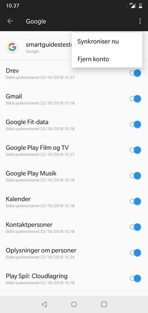 Vælg Synkroniser nu