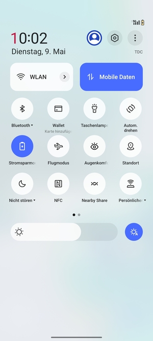 Schalten Sie Stromsparmodus ein