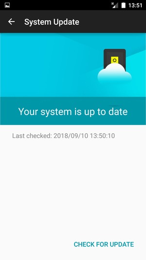 Si su teléfono está actualizado, verá la siguiente pantalla.