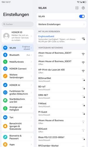 Sie sind nun mit dem WLAN-Netzwerk verbunden