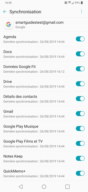 Sélectionnez le bouton du Menu