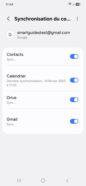 Vos informations seront synchronisées