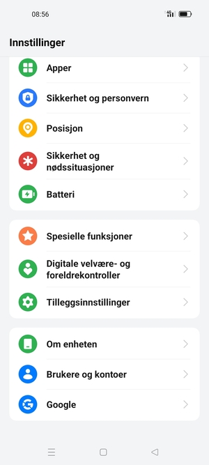 Bla til og velg Om enheten