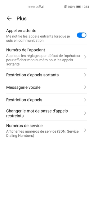 Sélectionnez Messagerie vocale