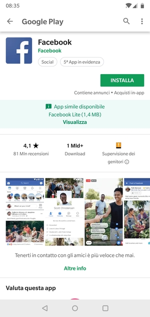 Seleziona INSTALLA