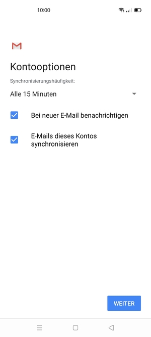 Wählen Sie WEITER
