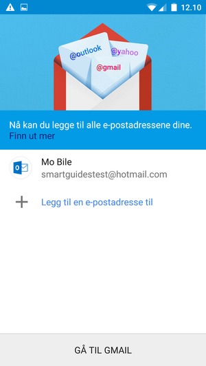 Velg GÅ TIL GMAIL