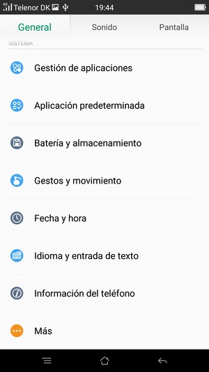 Desplácese y seleccione Información del teléfono