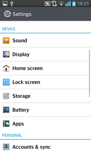 Scroll to and select Lock screen