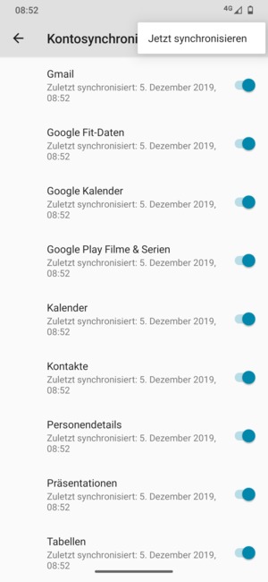 Wählen Sie Jetzt synchronisieren