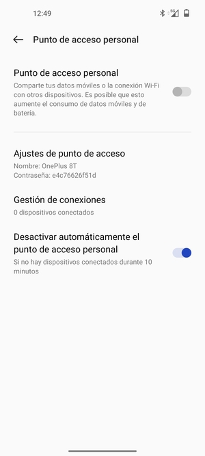 Seleccione Ajustes de punto de acceso