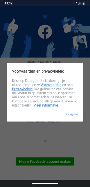 Selecteer Doorgaan