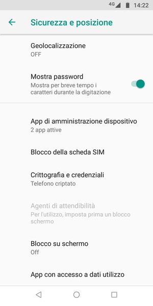 Scorri e seleziona Blocco della scheda SIM