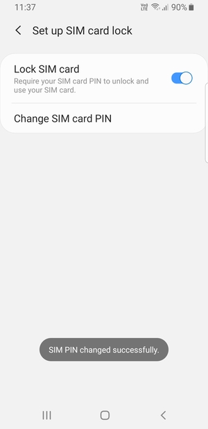 Your SIM PIN has been changed