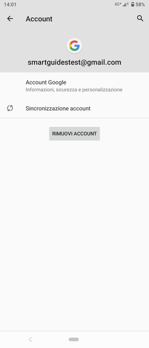 Seleziona Sincronizzazione account