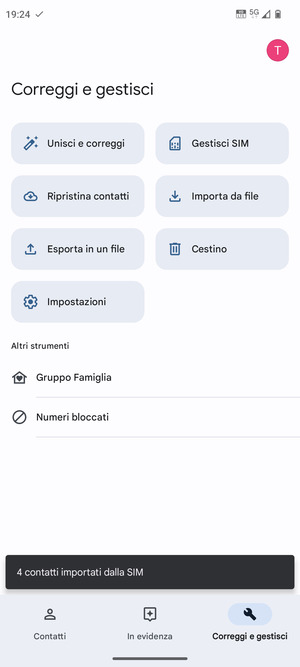 I tuoi contatti verranno salvati sul tuo account Google, e salvati sul tuo telefono la prossima volta che Google sarà sincronizzato.