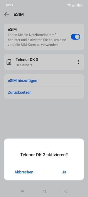 Wählen Sie Ja
