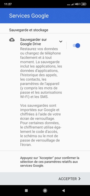 Sélectionnez ACCEPTER