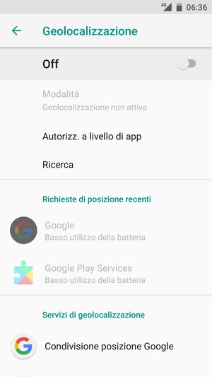 Disattiva Geolocalizzazione