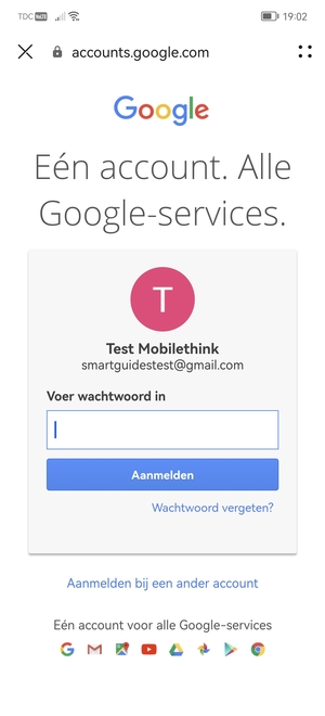 Voer uw Gmail wachtwoord in en selecteer Aanmelden