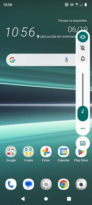Seleccione Vibración para cambiar al modo de Vibración
