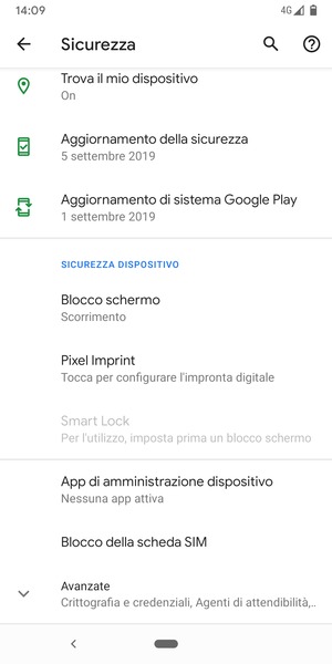 Scorri e seleziona Blocco della scheda SIM
