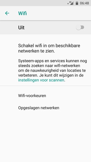 Schakel Wifi in