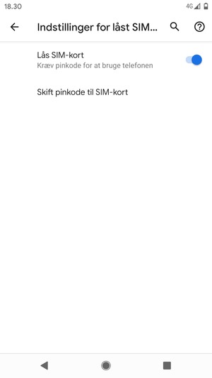 Vælg Skift pinkode til SIM-kort