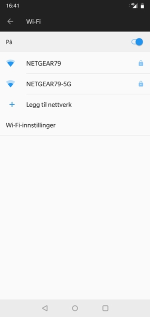 Velg det trådløse nettverket du vil koble til