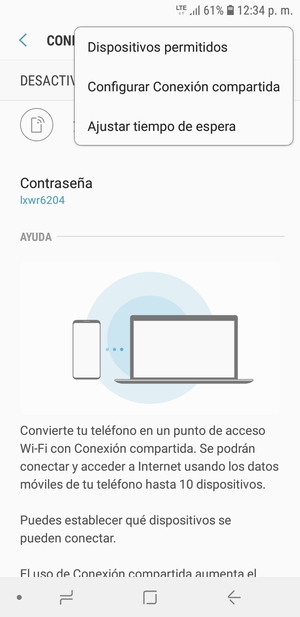 Seleccione Configurar Conexión compartida
