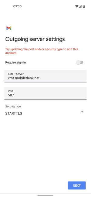 Select Security type