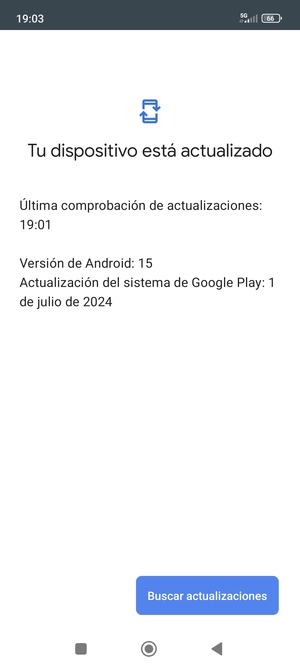 Si su teléfono está actualizado, verá la siguiente pantalla