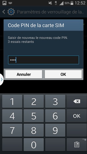 Confirmez votre nouveau code PIN et appuyez sur OK