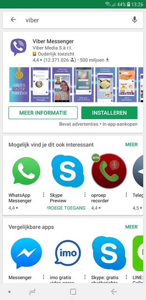 Selecteer de app