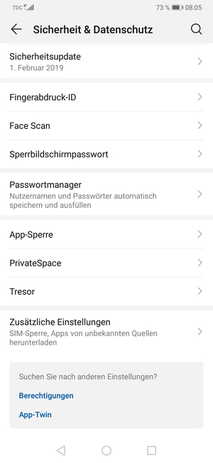 Scrollen Sie und wählen Sie Zusätzliche Einstellungen