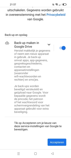 Selecteer Accepteren