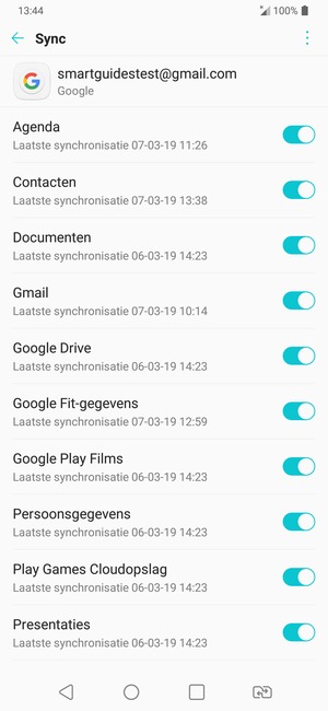 Selecteer de Menu-knop